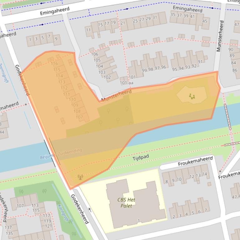 Kaart van postcodegebied 9736GM.