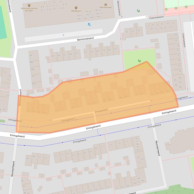 Kaart van postcodegebied 9736GN.