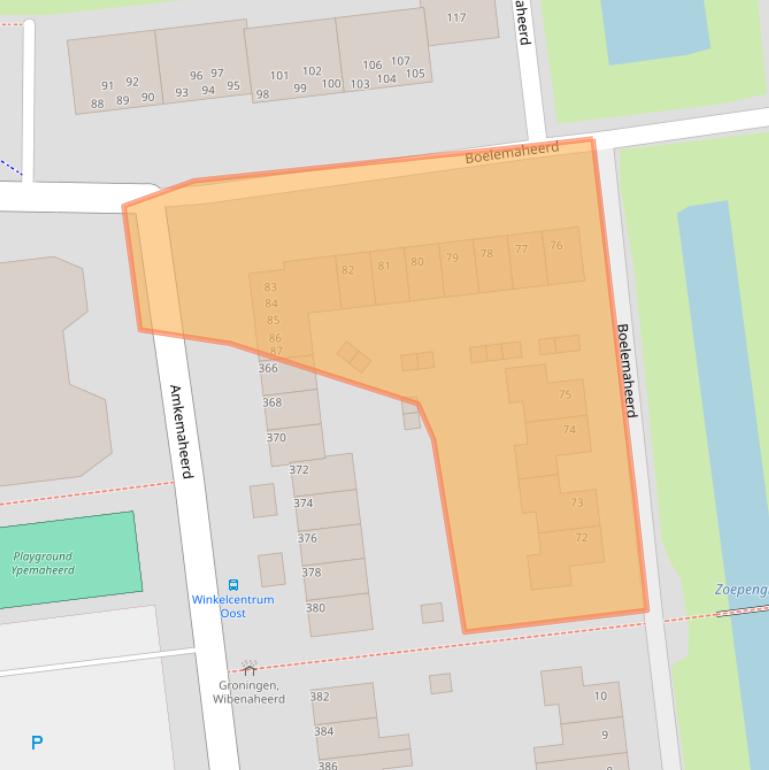 Kaart van postcodegebied 9736HD.