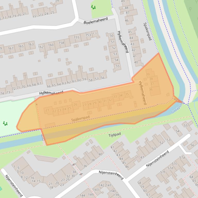 Kaart van postcodegebied 9736JB.