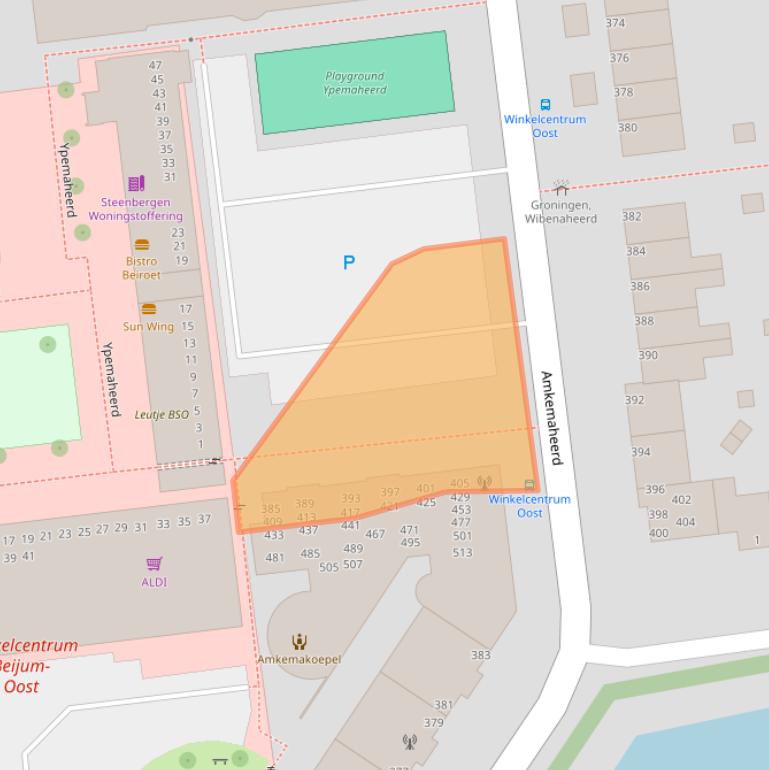 Kaart van postcodegebied 9736KD.