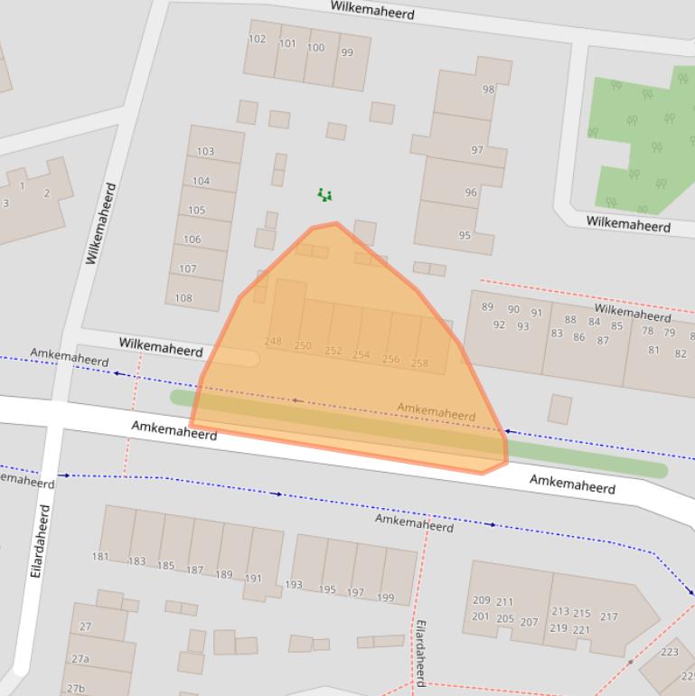 Kaart van postcodegebied 9736KZ.