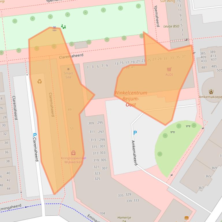 Kaart van postcodegebied 9736LC.