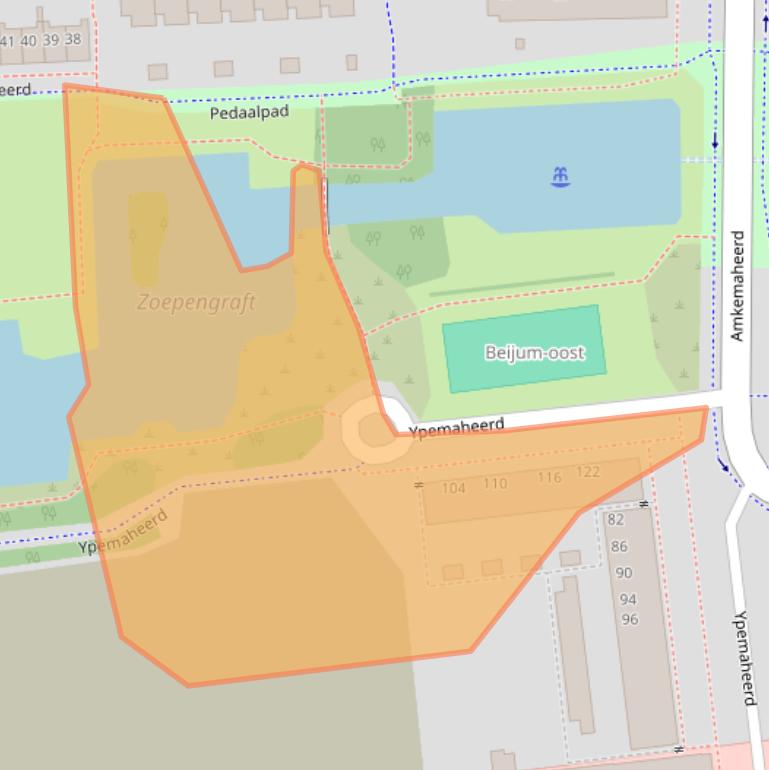 Kaart van postcodegebied 9736MD.