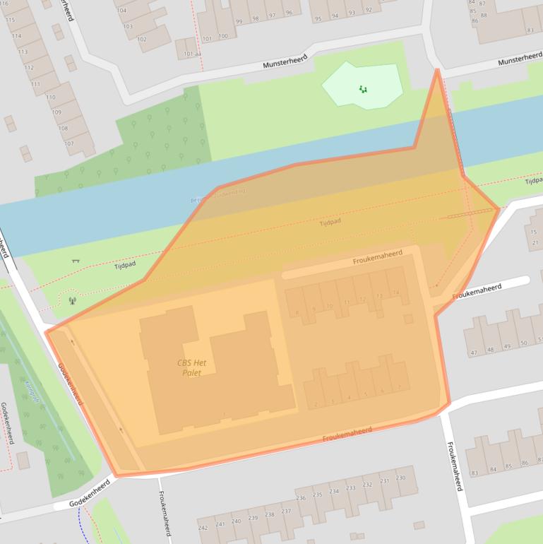 Kaart van postcodegebied 9736RA.