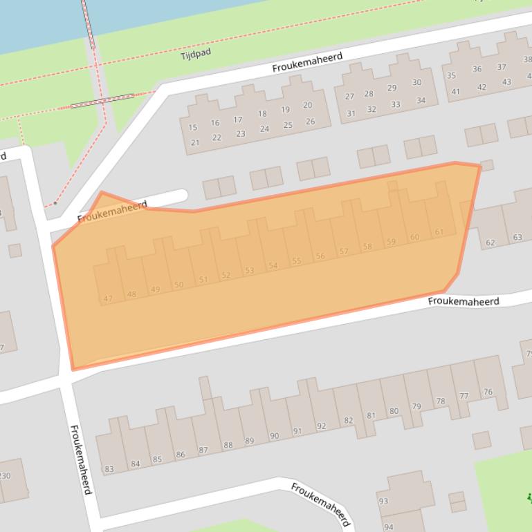 Kaart van postcodegebied 9736RD.