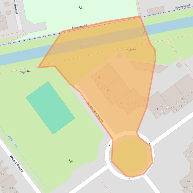 Kaart van postcodegebied 9736TA.