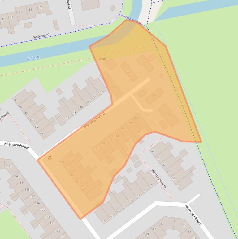 Kaart van postcodegebied 9736TD.