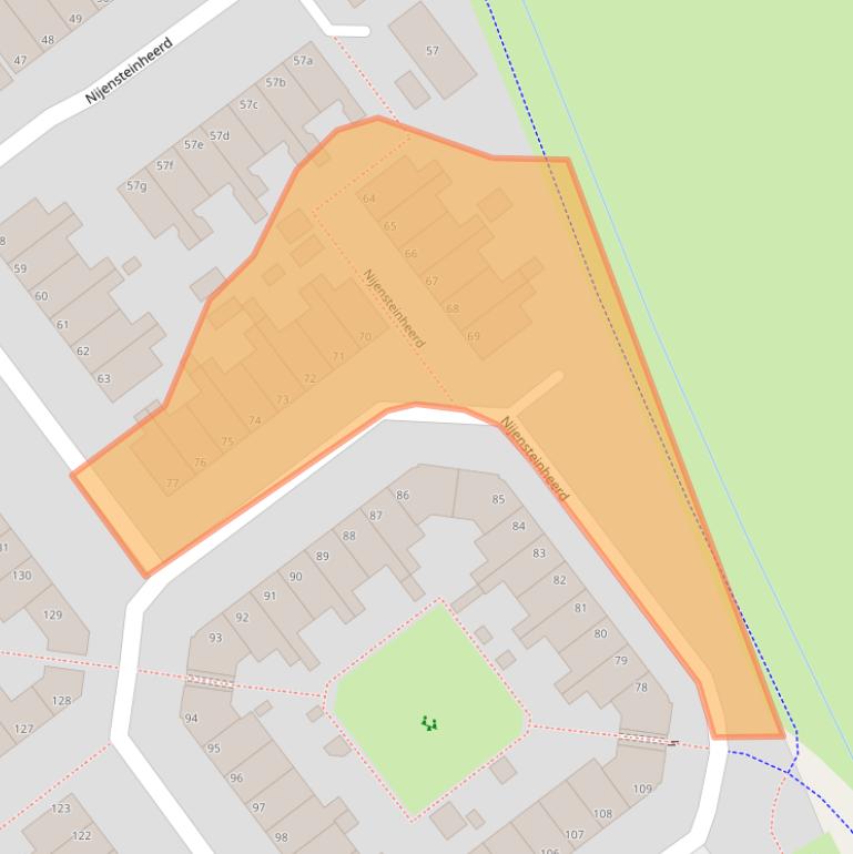 Kaart van postcodegebied 9736TE.