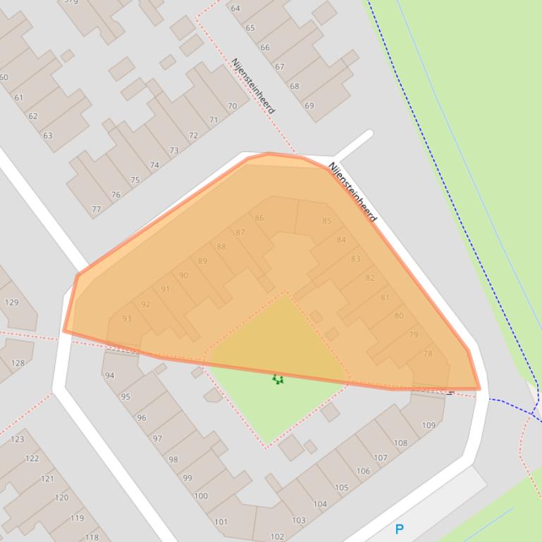 Kaart van postcodegebied 9736TG.