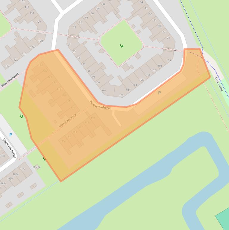 Kaart van postcodegebied 9736TJ.