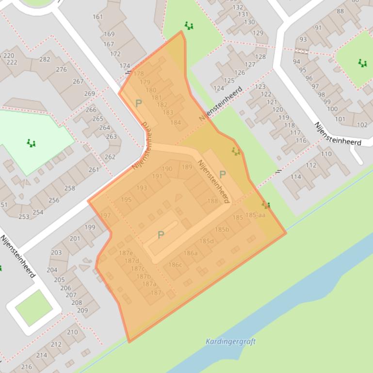 Kaart van postcodegebied 9736TN.