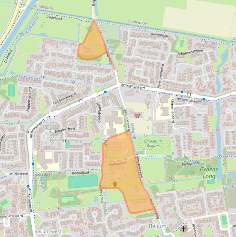 Kaart van postcodegebied 9737AB.