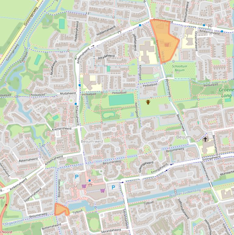 Kaart van postcodegebied 9737AD.
