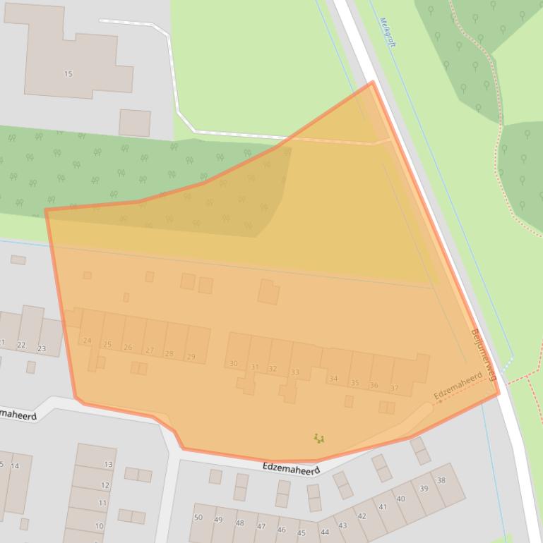 Kaart van postcodegebied 9737JB.