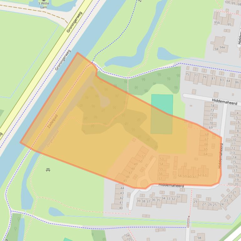 Kaart van postcodegebied 9737JR.
