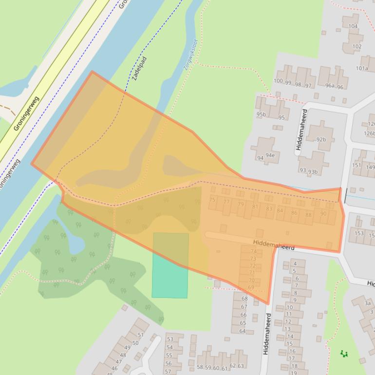 Kaart van postcodegebied 9737JS.