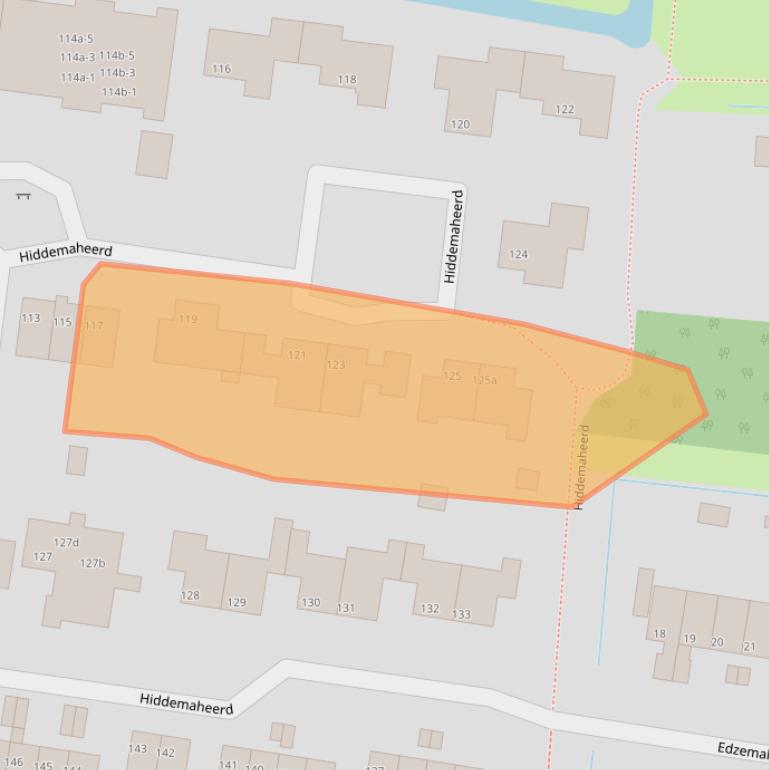 Kaart van postcodegebied 9737KZ.