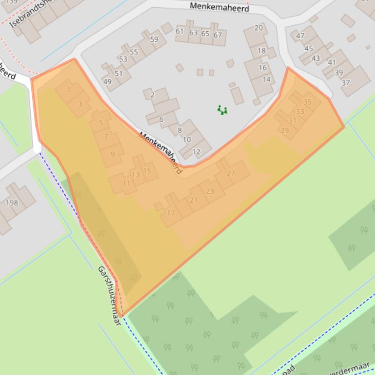 Kaart van postcodegebied 9737LA.