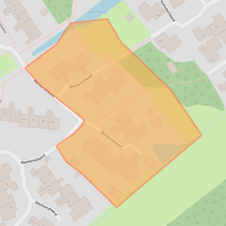Kaart van postcodegebied 9737LC.