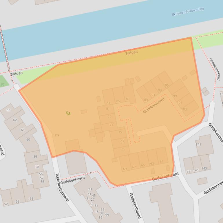 Kaart van postcodegebied 9737MB.
