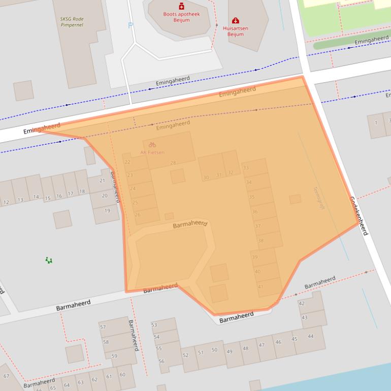 Kaart van postcodegebied 9737MG.