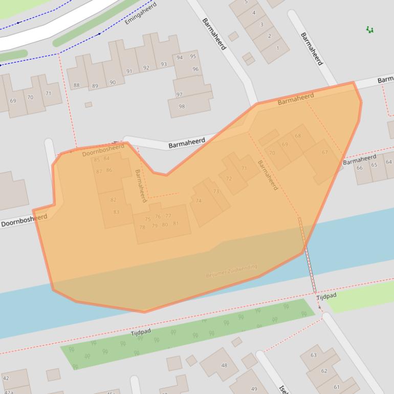 Kaart van postcodegebied 9737MJ.