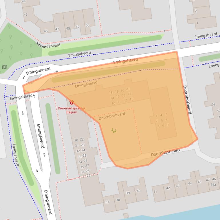 Kaart van postcodegebied 9737ML.