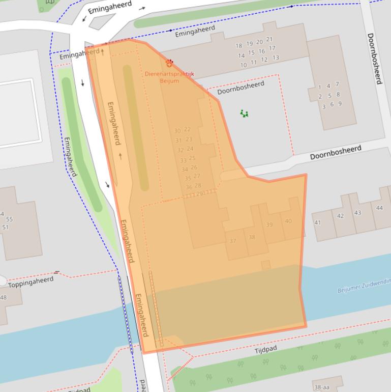 Kaart van postcodegebied 9737MN.