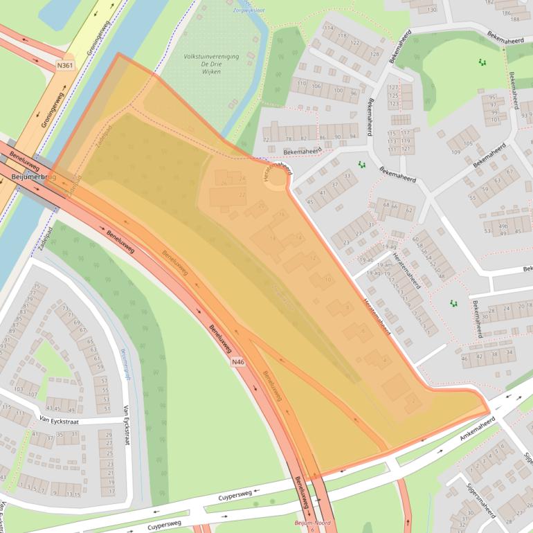 Kaart van postcodegebied 9737MT.
