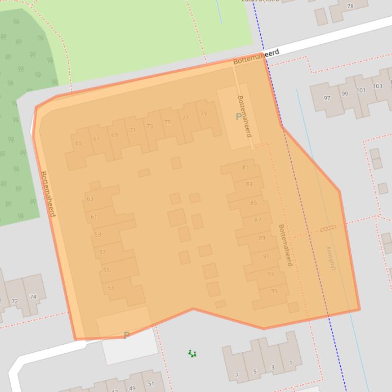 Kaart van postcodegebied 9737NB.