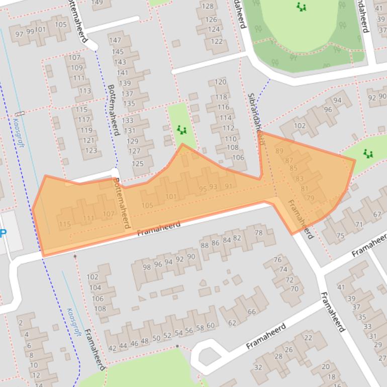 Kaart van postcodegebied 9737NK.