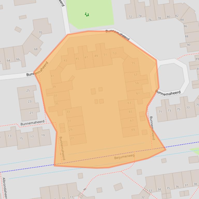 Kaart van postcodegebied 9737RJ.