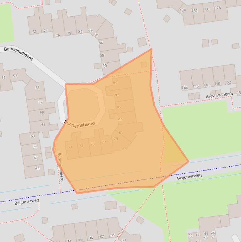 Kaart van postcodegebied 9737RK.