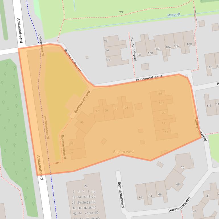 Kaart van postcodegebied 9737RL.
