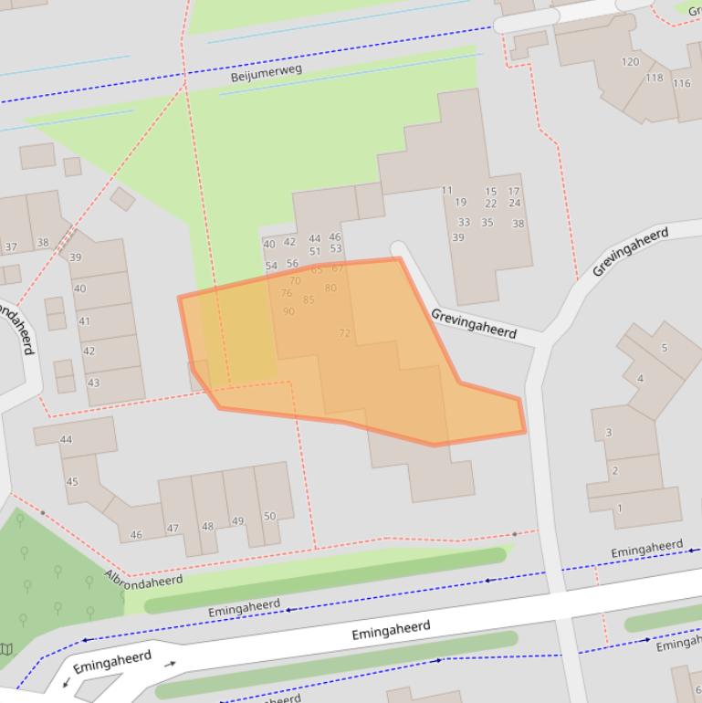 Kaart van postcodegebied 9737SG.