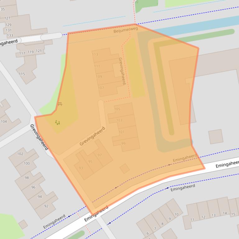 Kaart van postcodegebied 9737SH.