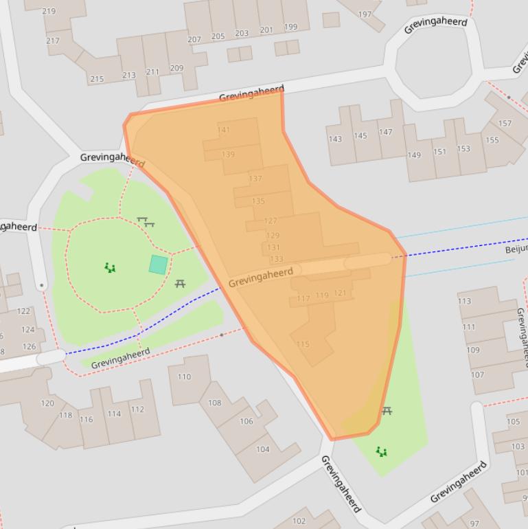 Kaart van postcodegebied 9737SJ.