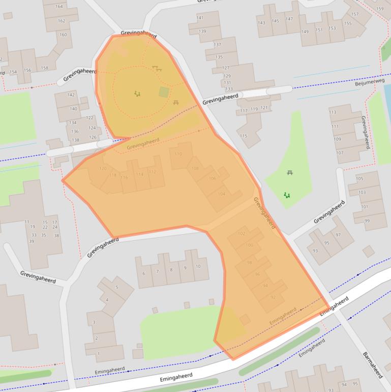 Kaart van postcodegebied 9737SP.