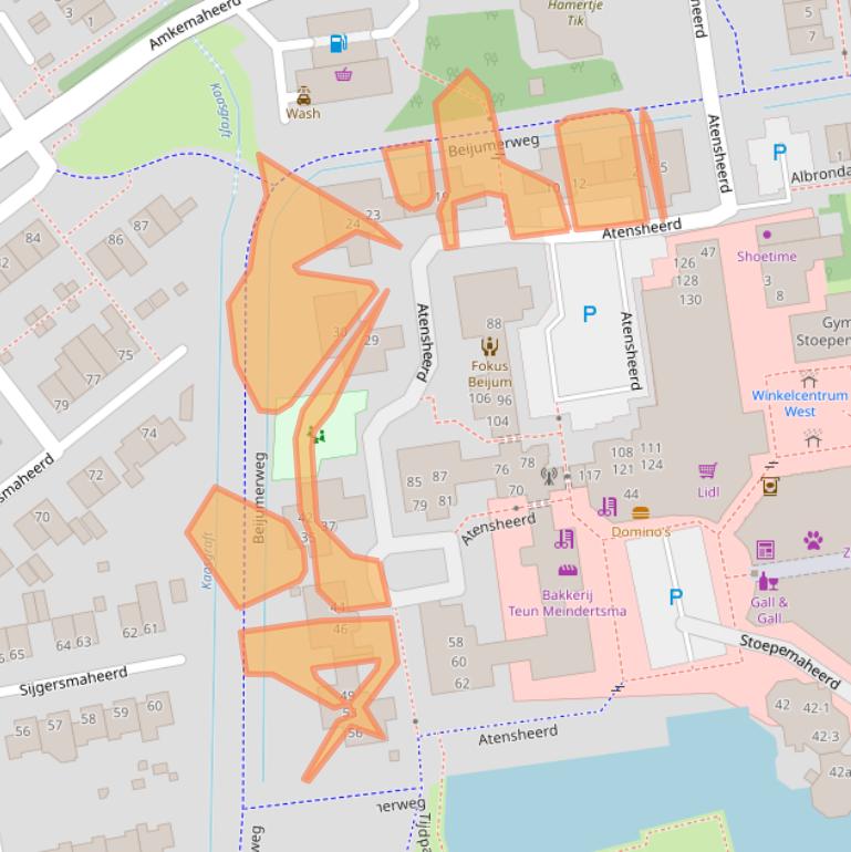 Kaart van postcodegebied 9737TA.