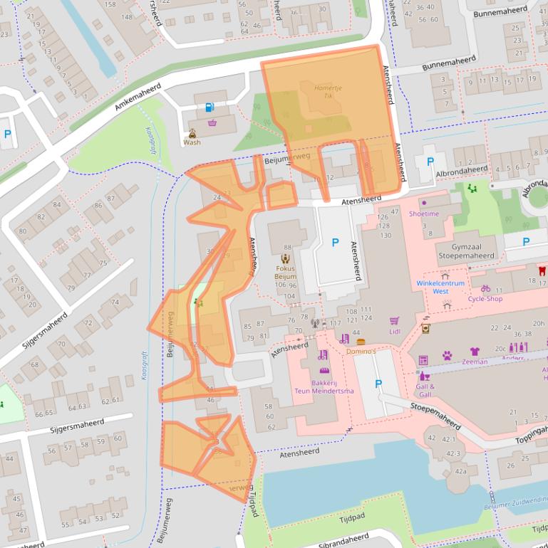 Kaart van postcodegebied 9737TB.