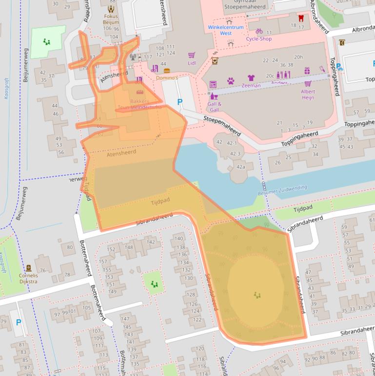 Kaart van postcodegebied 9737TC.