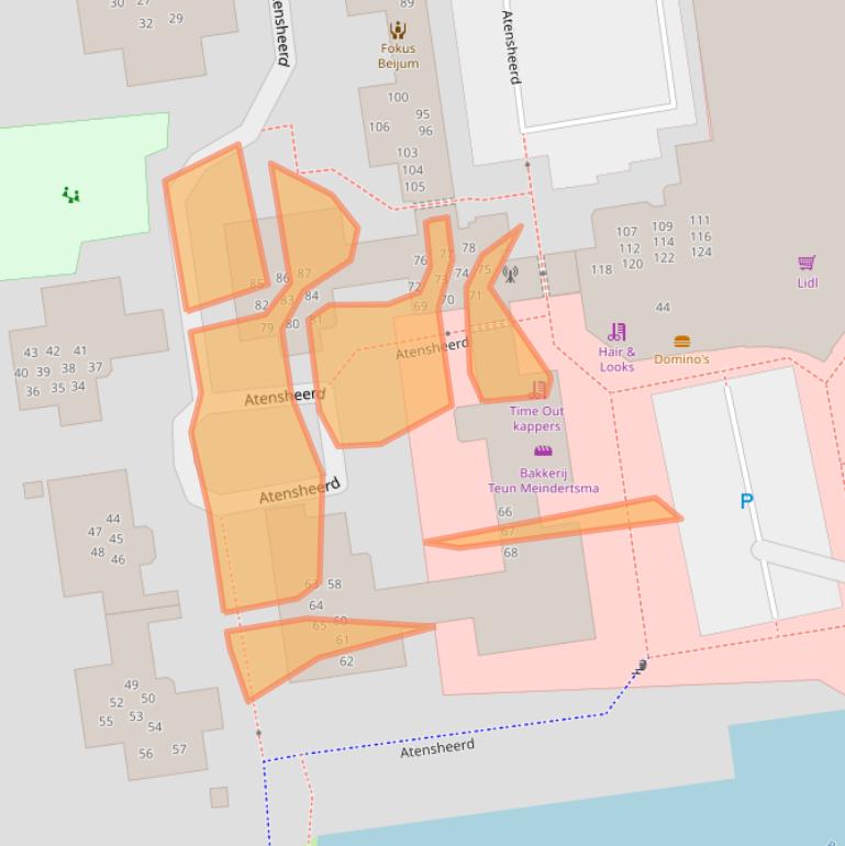 Kaart van postcodegebied 9737TD.