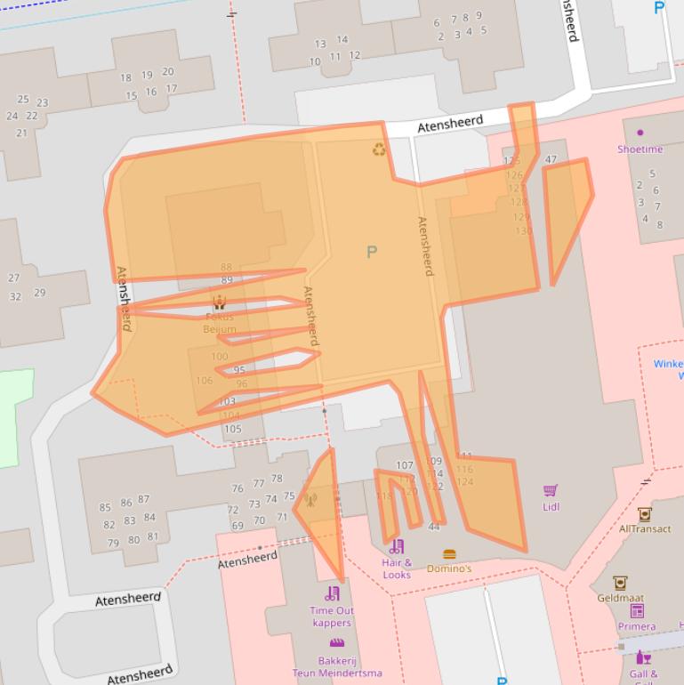 Kaart van postcodegebied 9737TE.