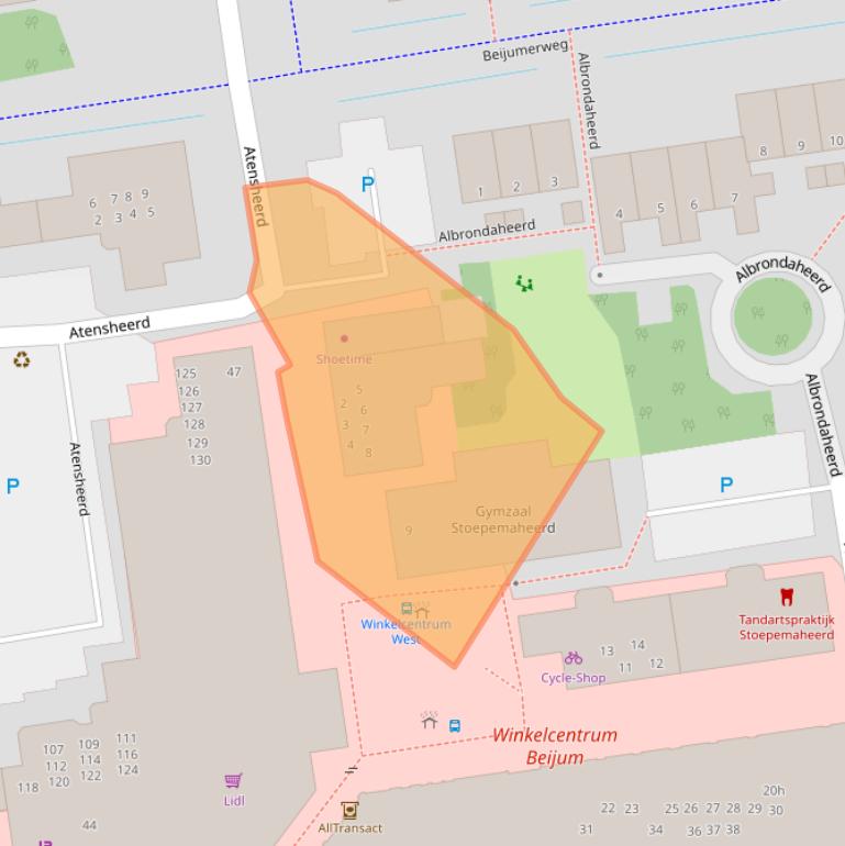 Kaart van postcodegebied 9737TJ.