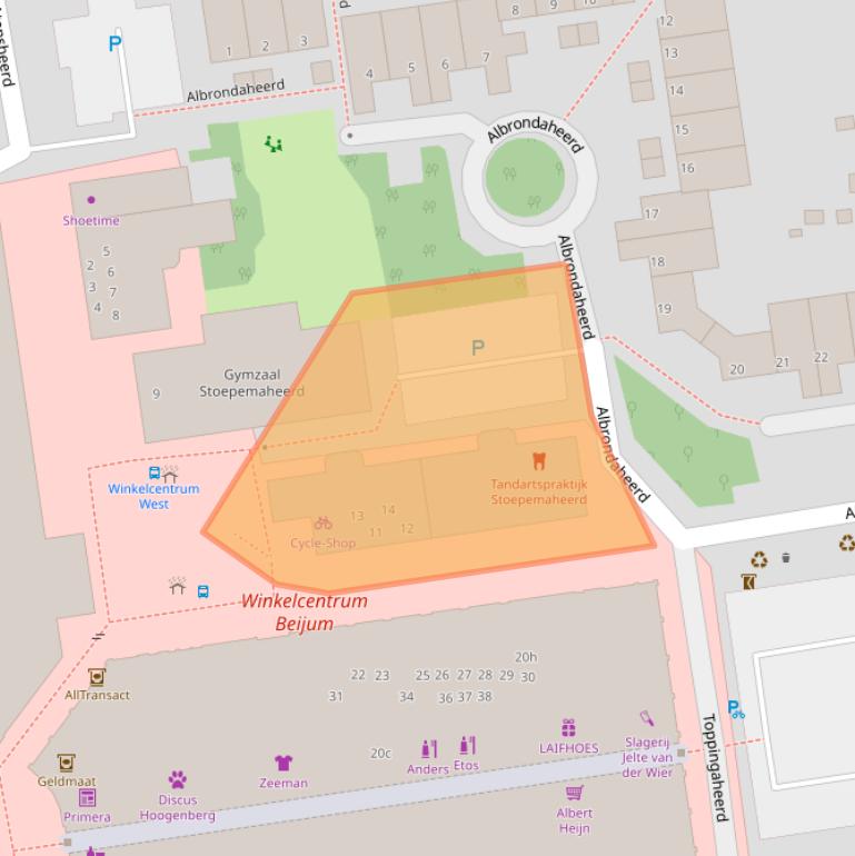 Kaart van postcodegebied 9737TK.