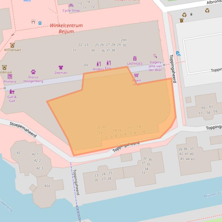 Kaart van postcodegebied 9737TR.