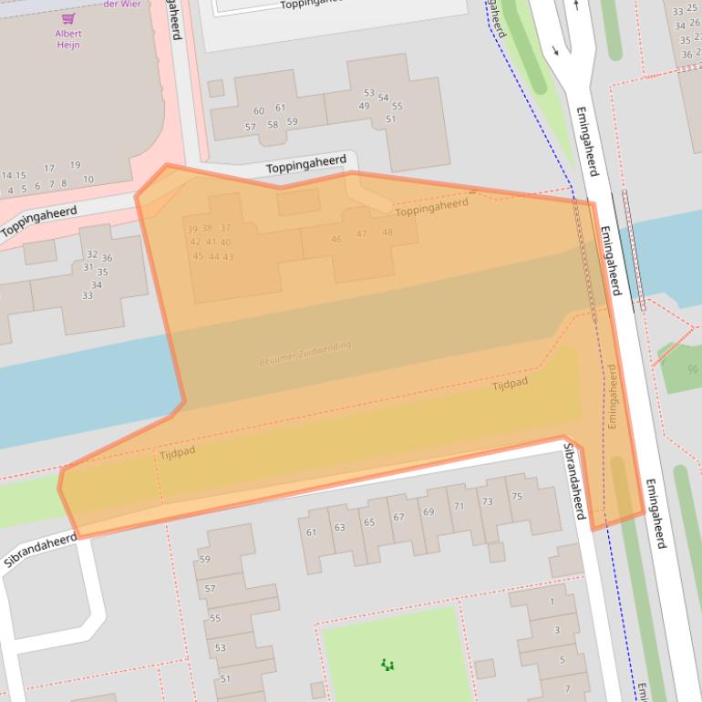 Kaart van postcodegebied 9737TT.