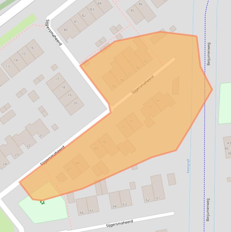 Kaart van postcodegebied 9737VH.