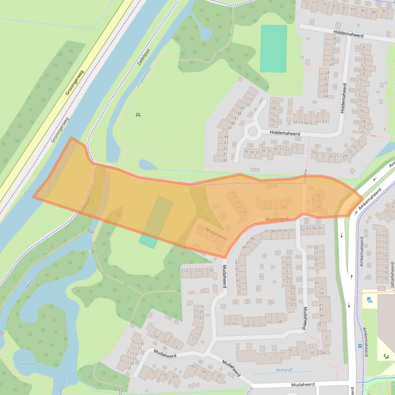 Kaart van postcodegebied 9737XD.